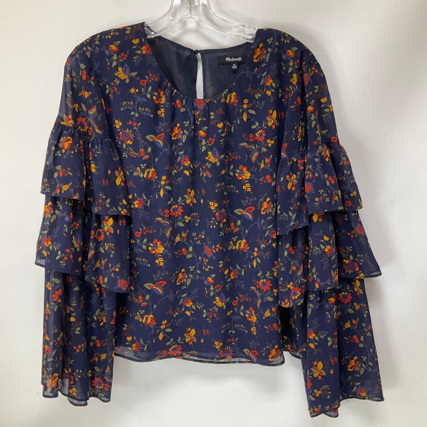 Top Long Sleeve By Madewell In Floral Print, Size: Xl