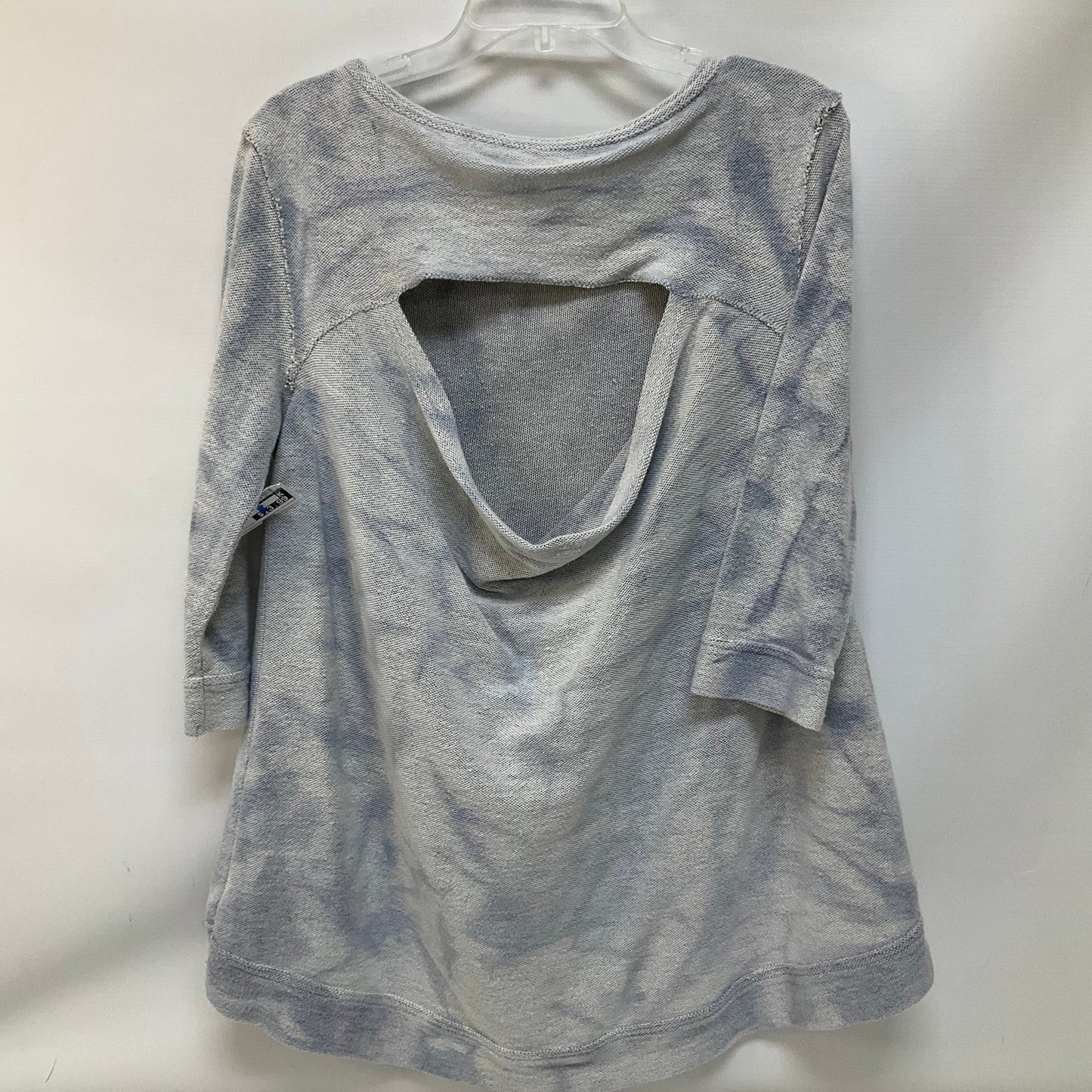 Top Long Sleeve By Free People In Blue & White, Size: S