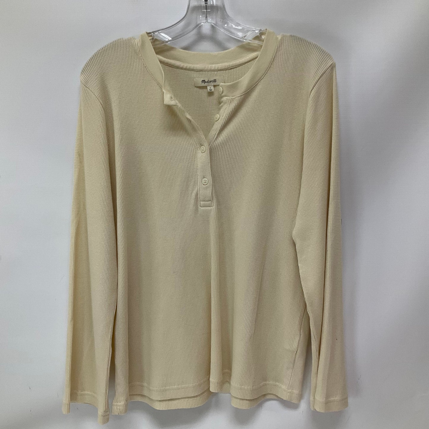 Top Long Sleeve By Madewell In Cream, Size: L