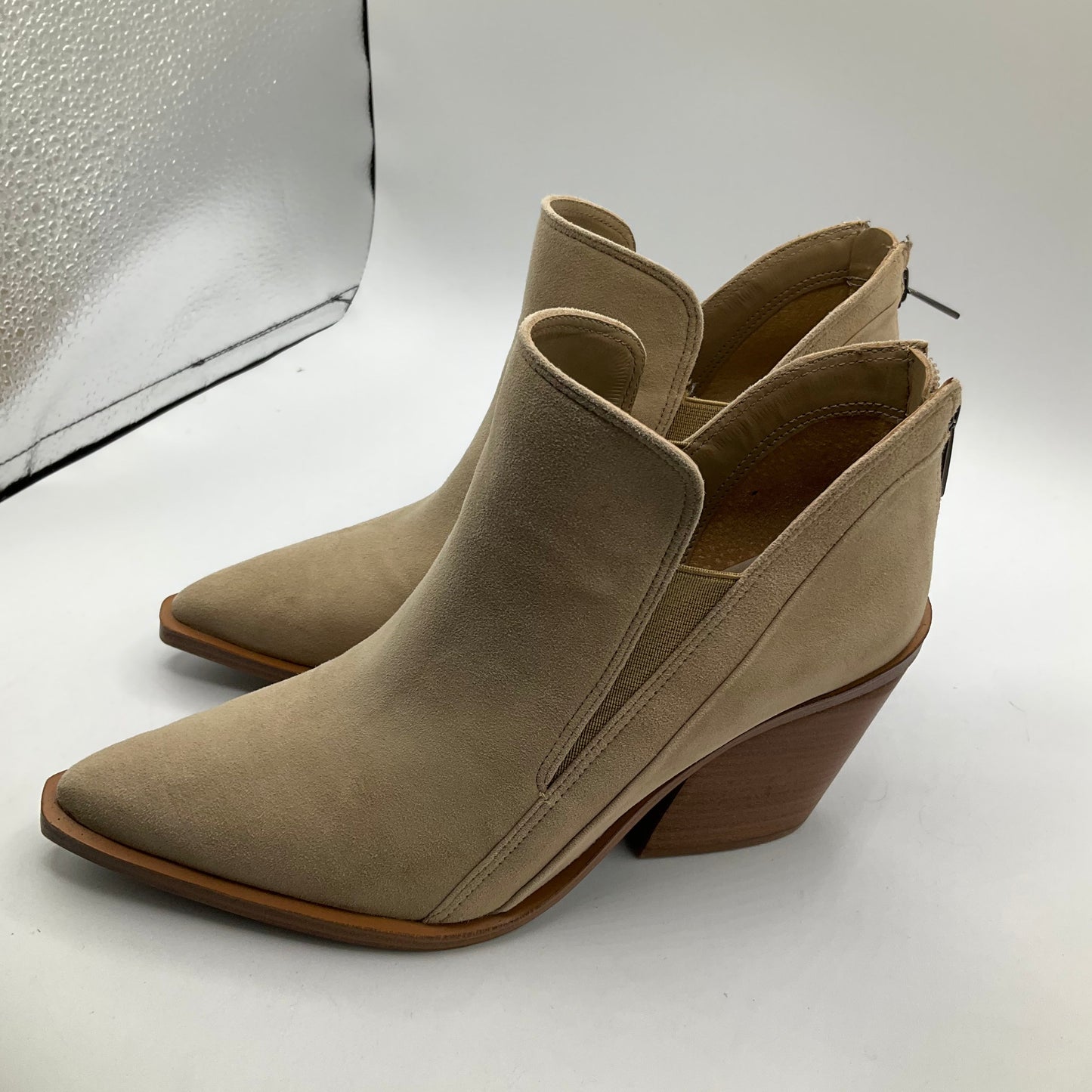 Boots Ankle Heels By Vince Camuto In Tan, Size: 8.5