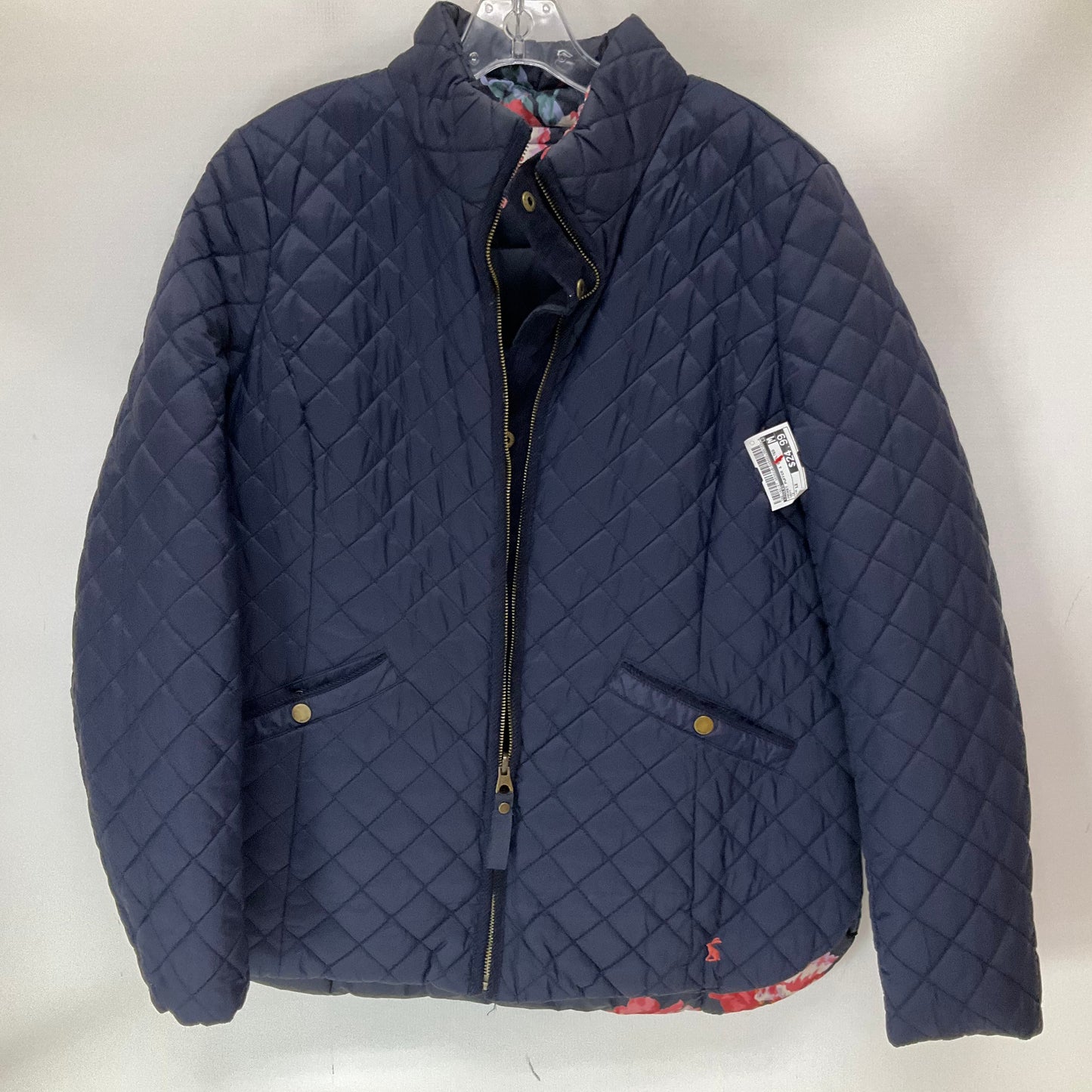 Jacket Puffer & Quilted By Joules In Navy, Size: 12