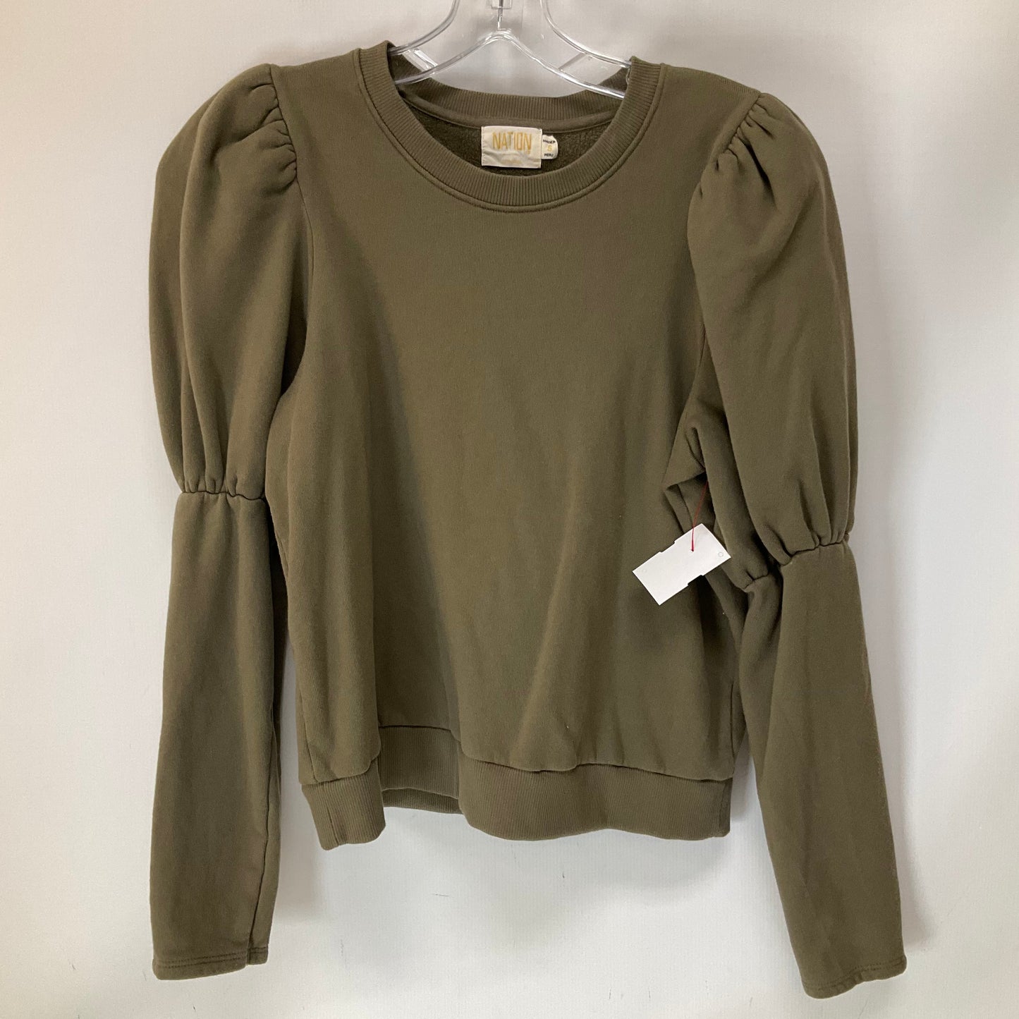 Top Long Sleeve By Nation Ltd In Green, Size: S