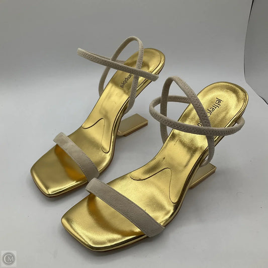 Sandals Heels Block By Jeffery Campbell In Gold, Size: 10