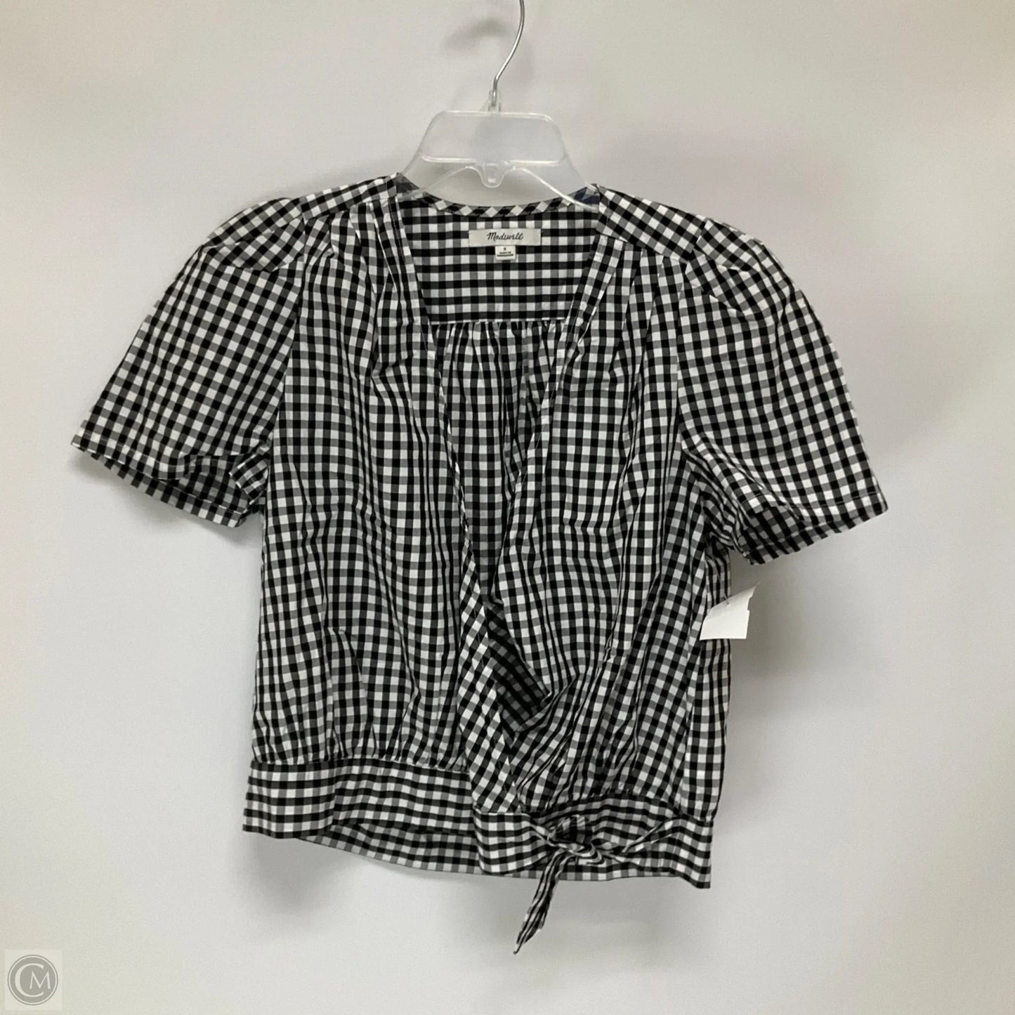 Top Short Sleeve By Madewell In Checkered Pattern, Size: S