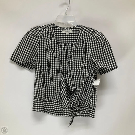 Top Short Sleeve By Madewell In Checkered Pattern, Size: S