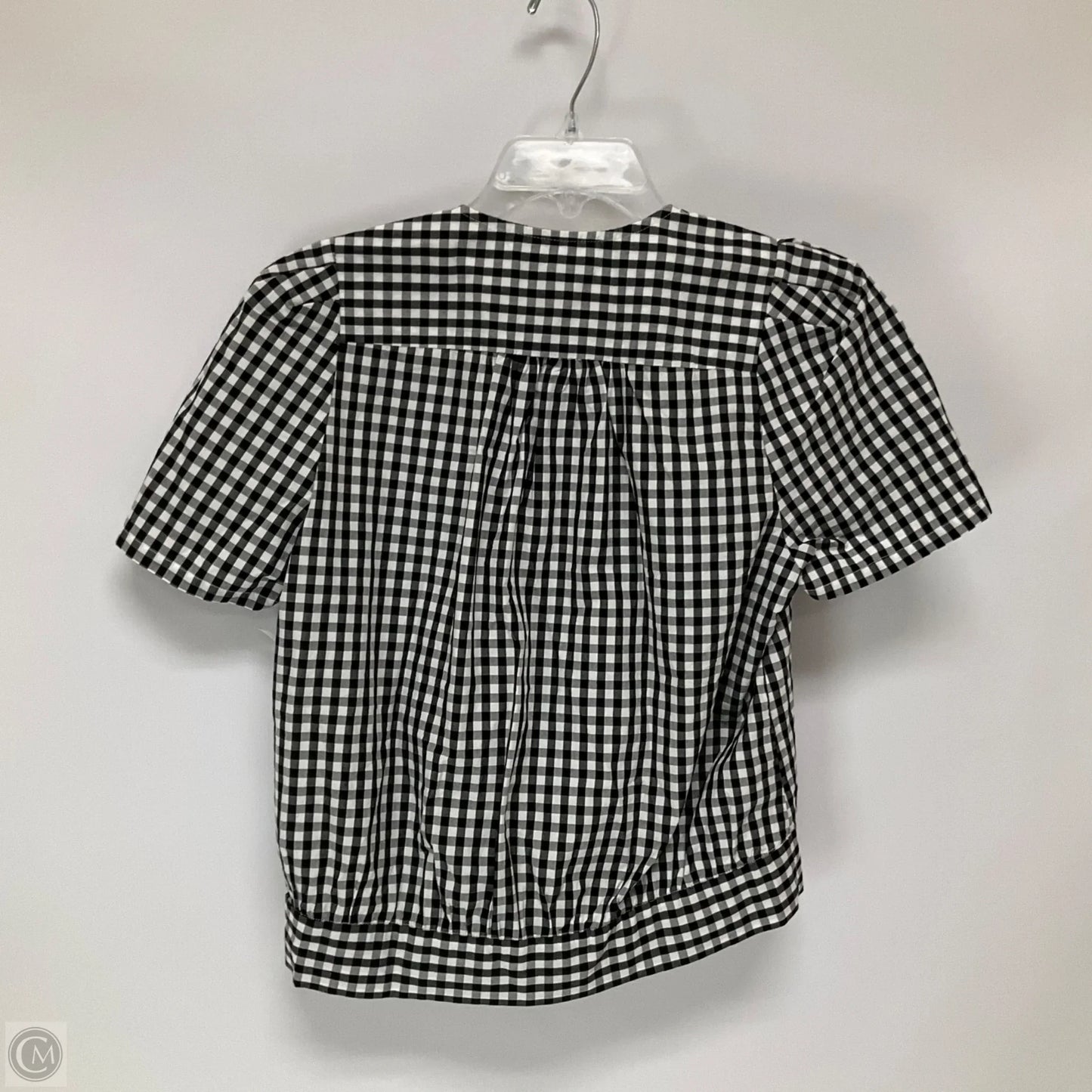 Top Short Sleeve By Madewell In Checkered Pattern, Size: S