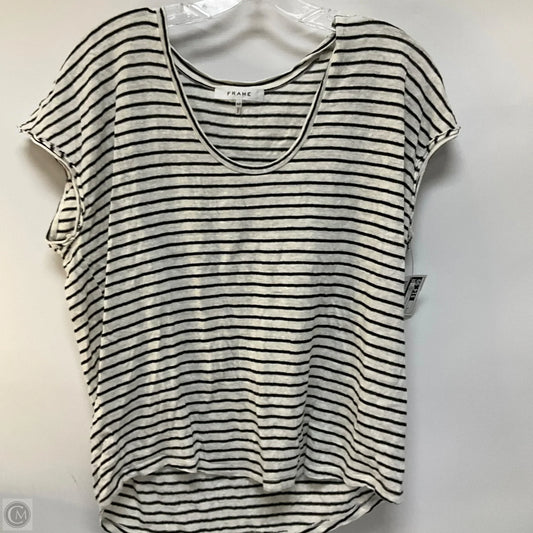 Top Short Sleeve By Frame In Striped Pattern, Size: S