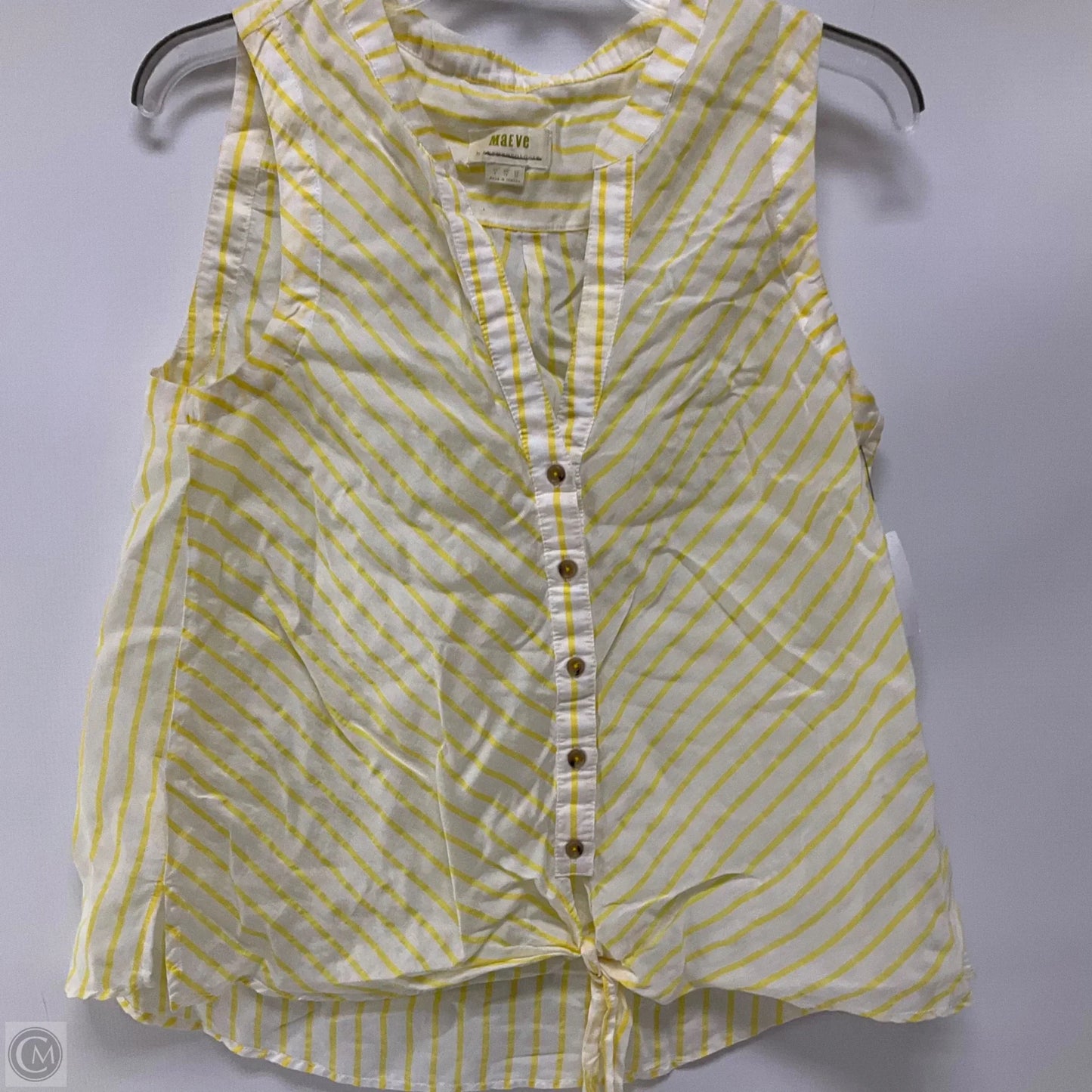 Top Sleeveless By Maeve In Striped Pattern, Size: M