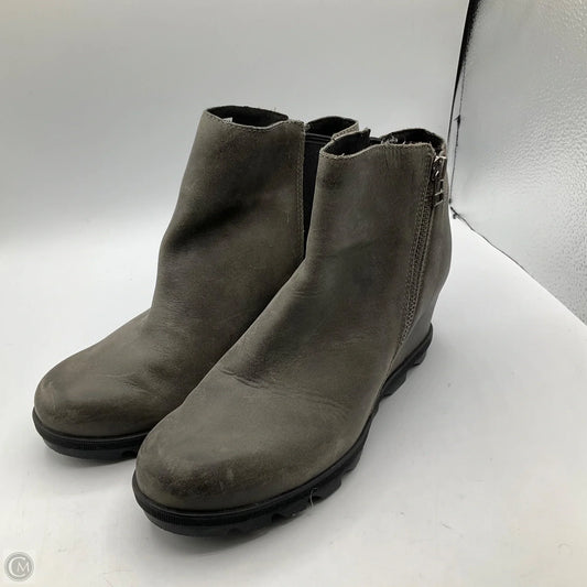 Boots Ankle Heels By Sorel In Grey, Size: 10.5