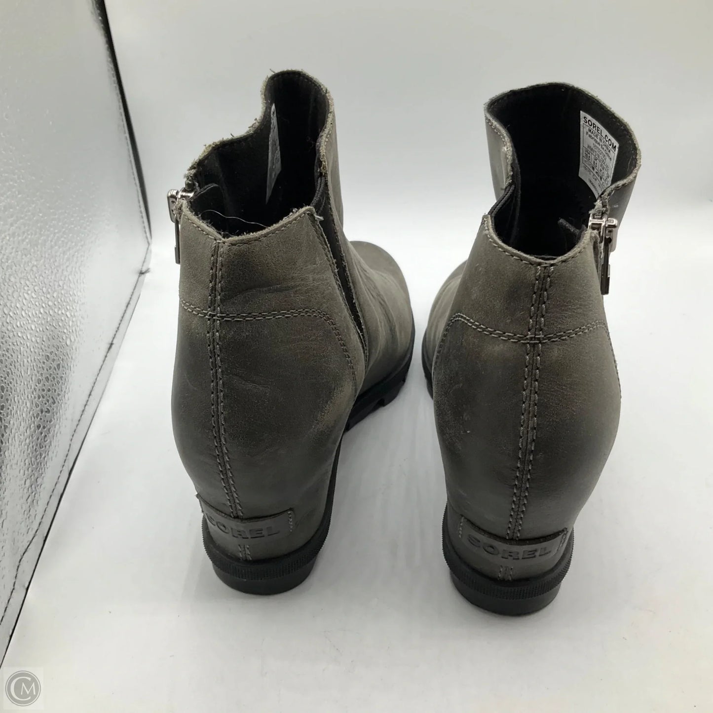 Boots Ankle Heels By Sorel In Grey, Size: 10.5