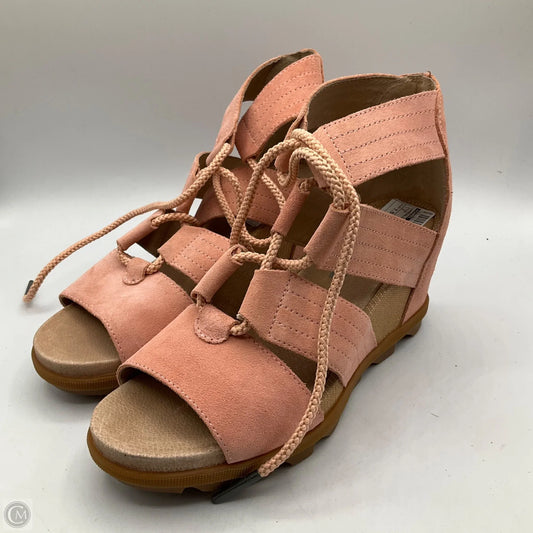 Sandals Heels Wedge By Sorel In Pink, Size: 7.5