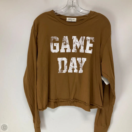 Top Long Sleeve By Clothes Mentor In Brown, Size: L