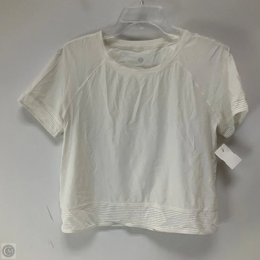 Athletic Top Short Sleeve By Lululemon In White, Size: 6