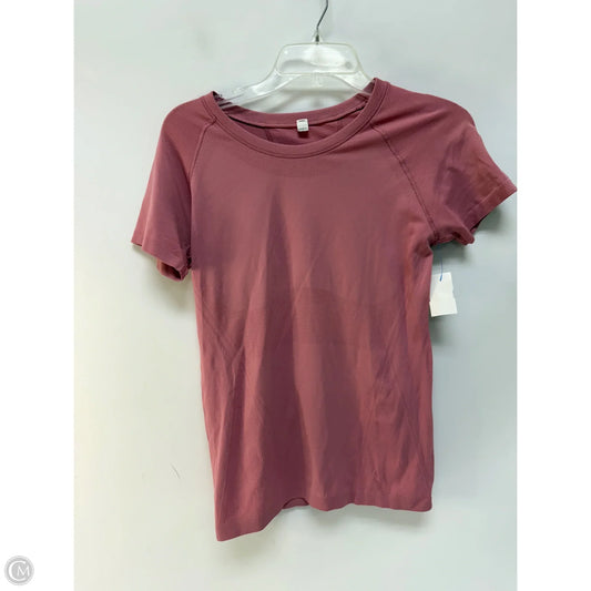 Athletic Top Short Sleeve By Lululemon In Pink, Size: 10