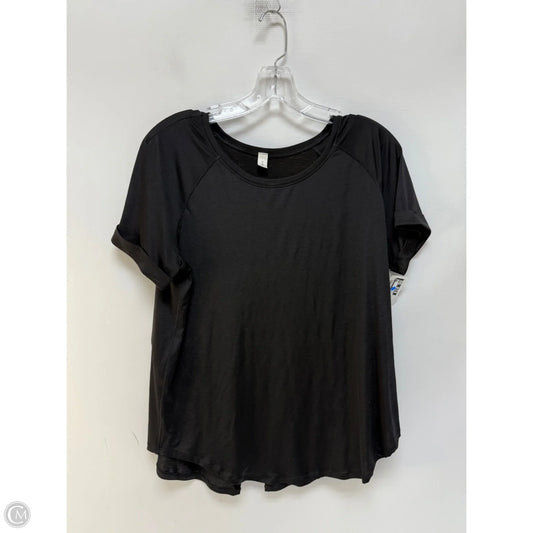 Athletic Top Short Sleeve By Lululemon In Black, Size: 8