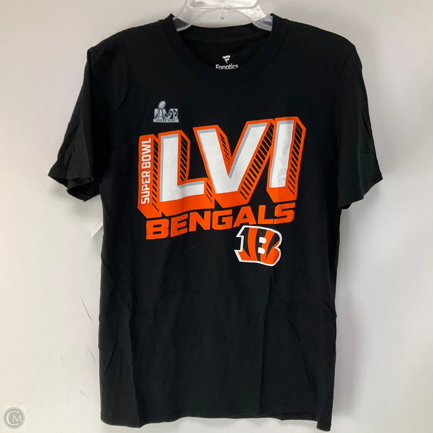 Athletic Top Short Sleeve By Fanatics In Black & Orange, Size: M