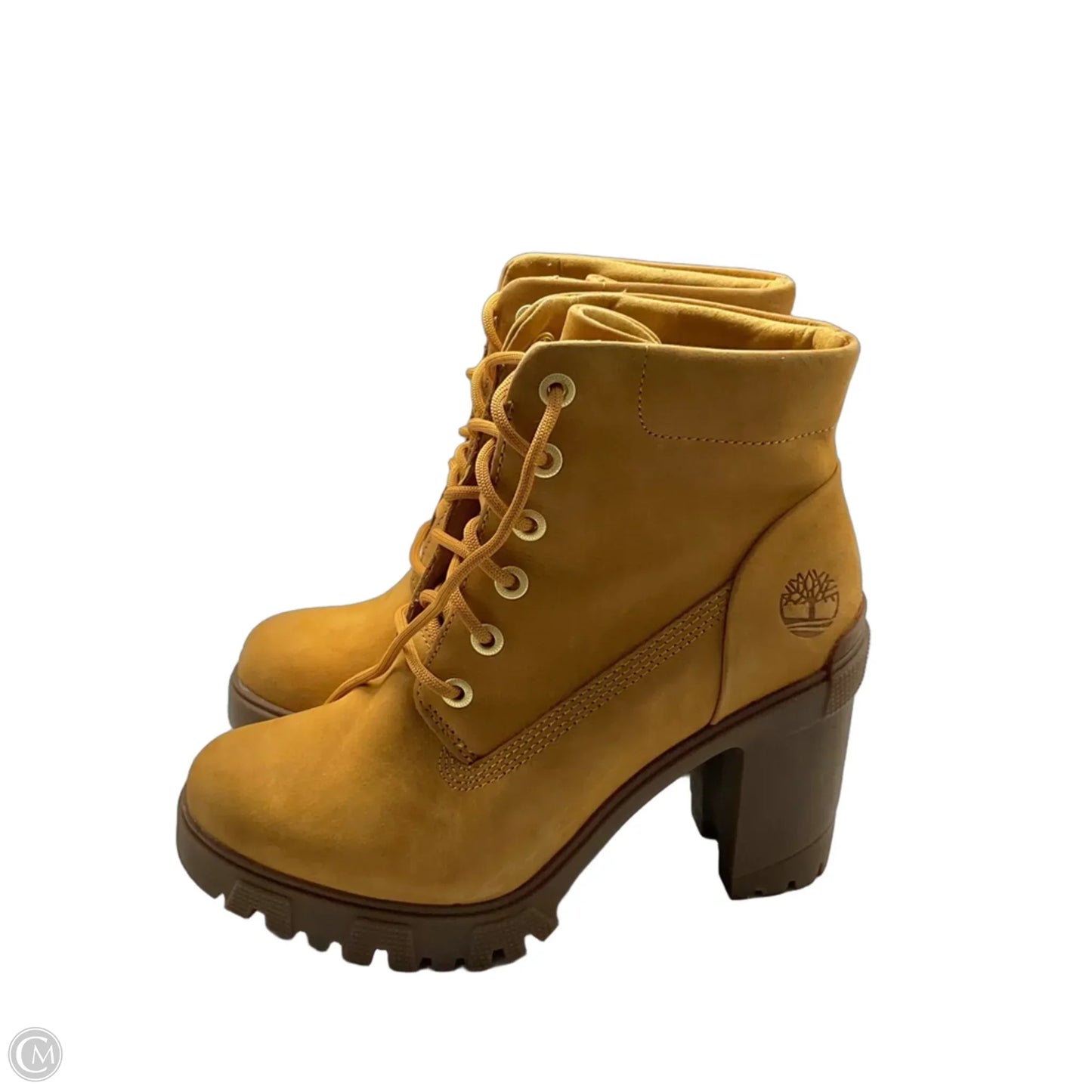 Boots Ankle Heels By Timberland In Tan, Size: 7