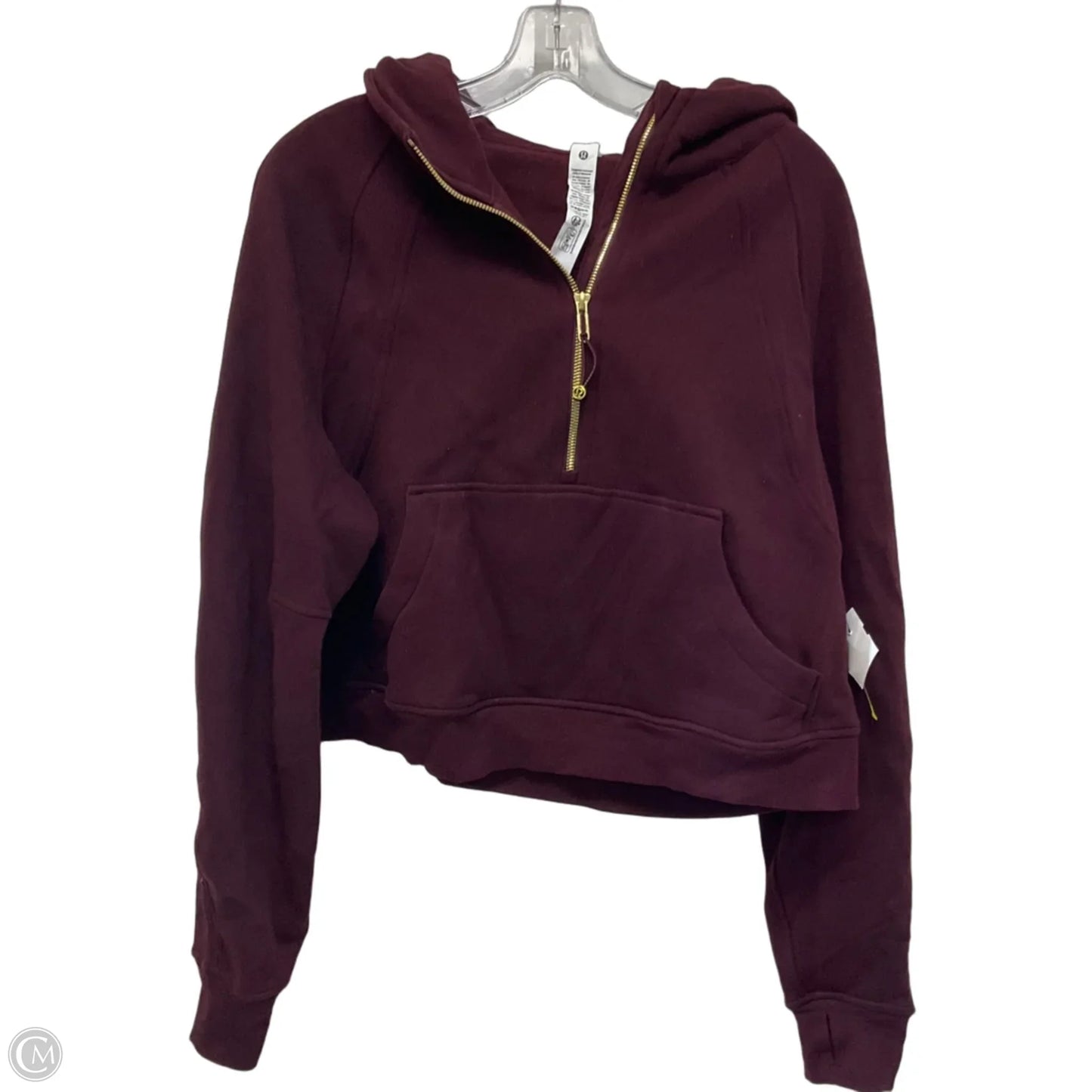 Athletic Sweatshirt Hoodie By Lululemon In Maroon, Size: M