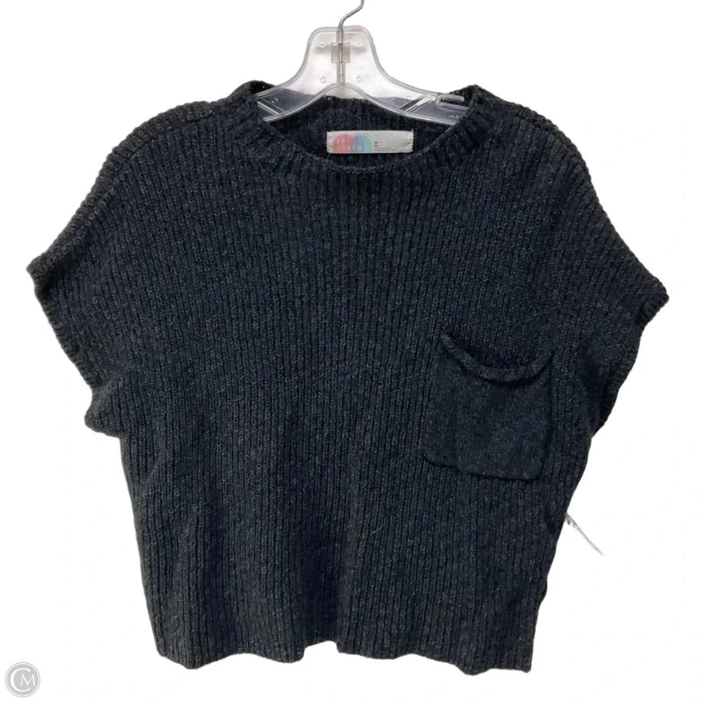 Sweater Short Sleeve By Free People In Grey, Size: M