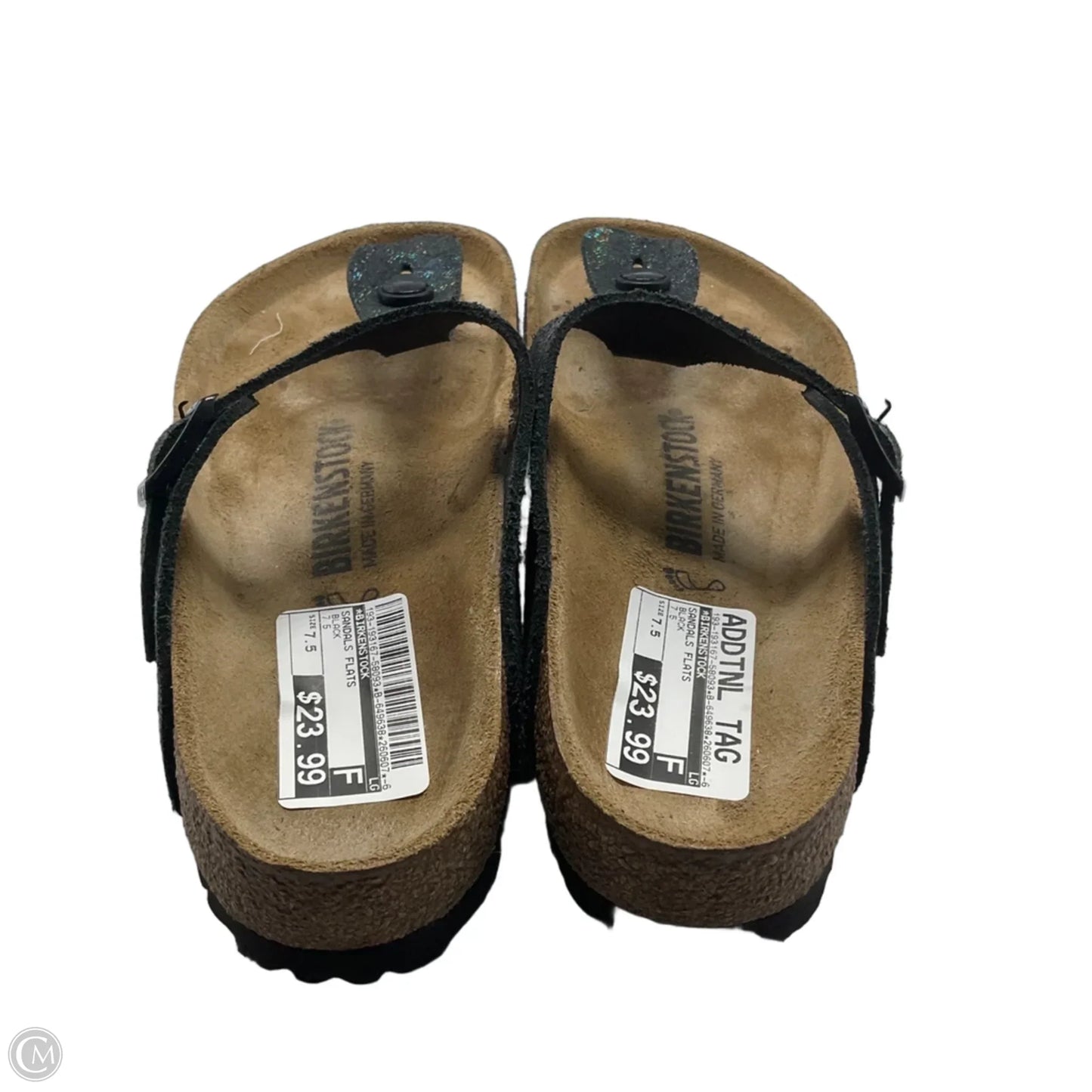 Sandals Flats By Birkenstock In Black, Size: 7.5