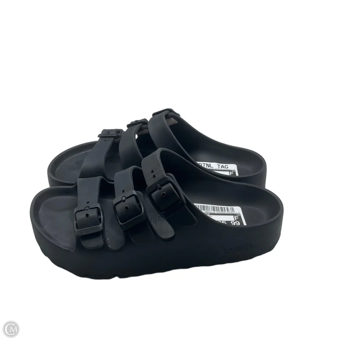 Sandals Flats By Birkenstock In Black, Size: 6