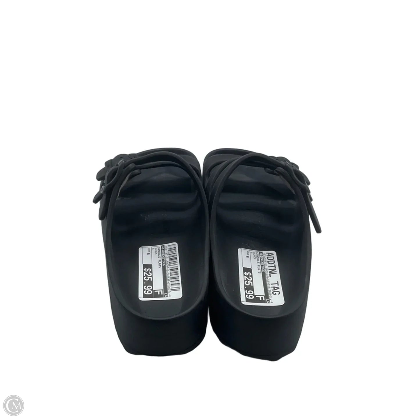 Sandals Flats By Birkenstock In Black, Size: 6