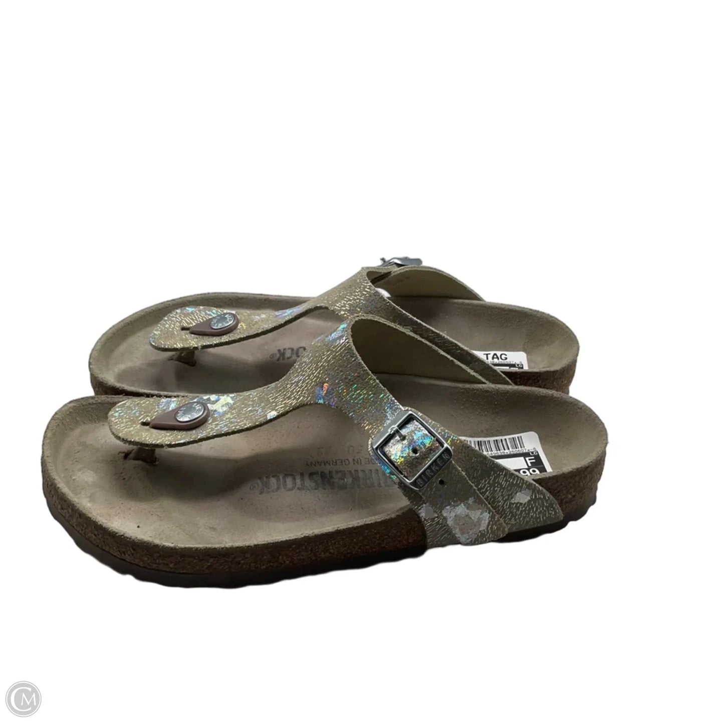 Sandals Flats By Birkenstock In Gold, Size: 6.5