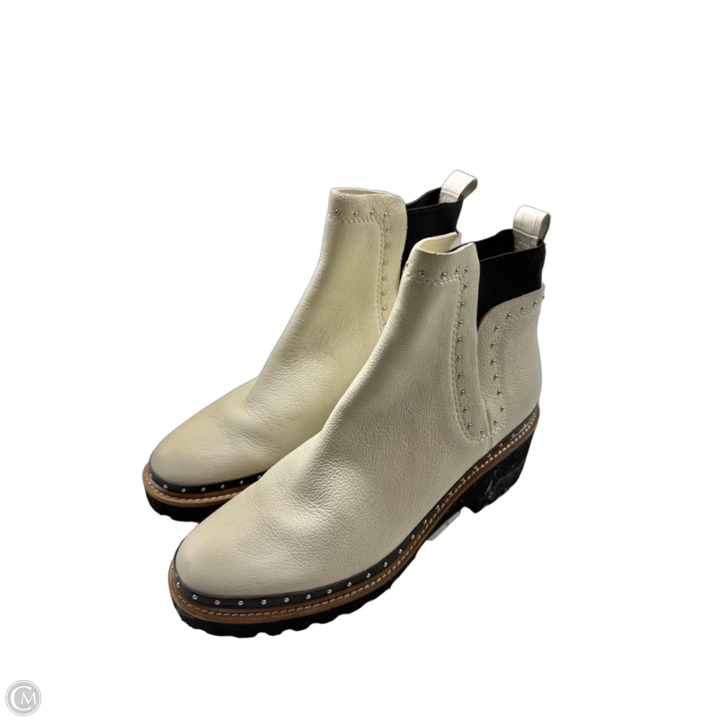 Boots Ankle Heels By Dolce Vita In Black & Cream, Size: 9.5
