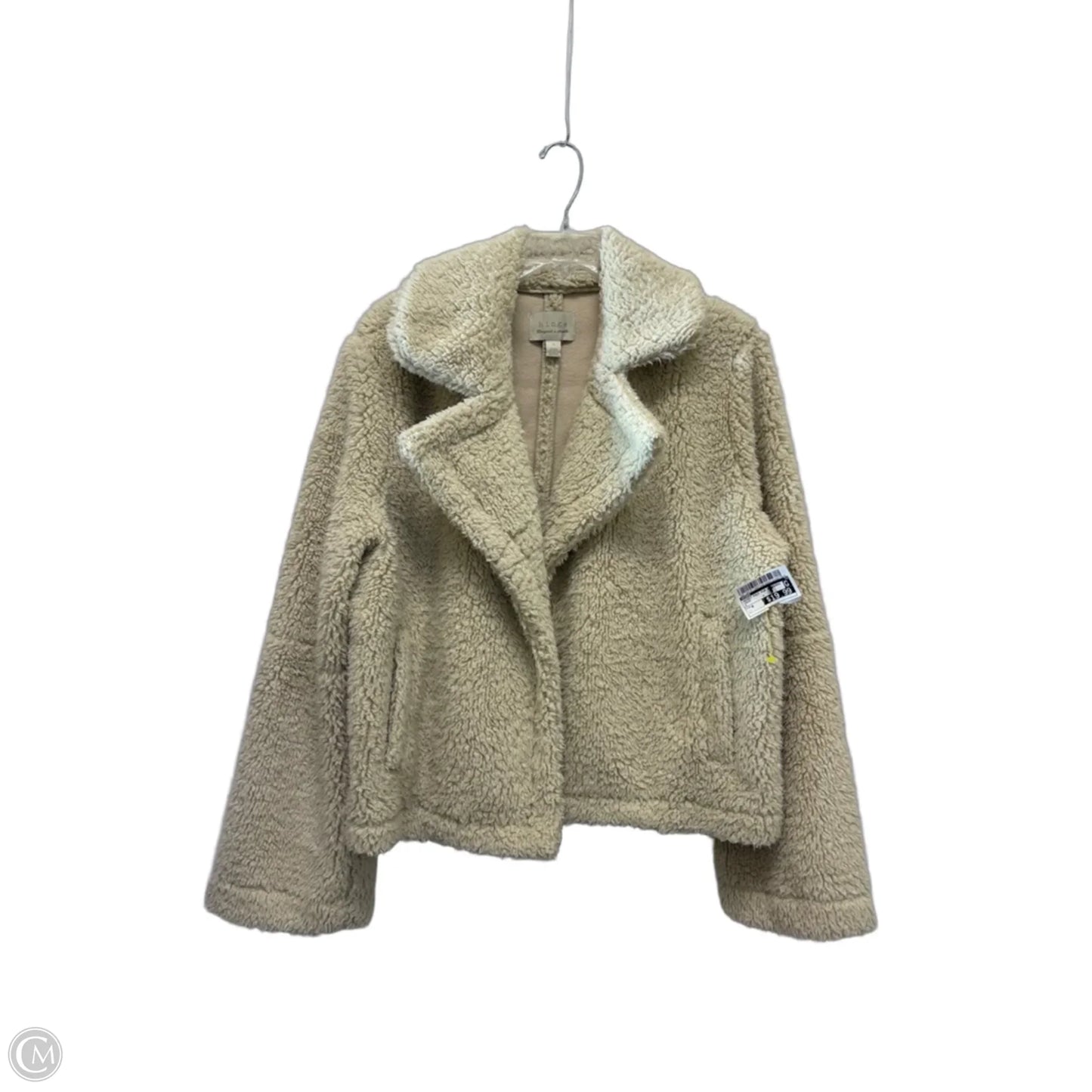 Jacket Faux Fur & Sherpa By Hinge In Cream, Size: M