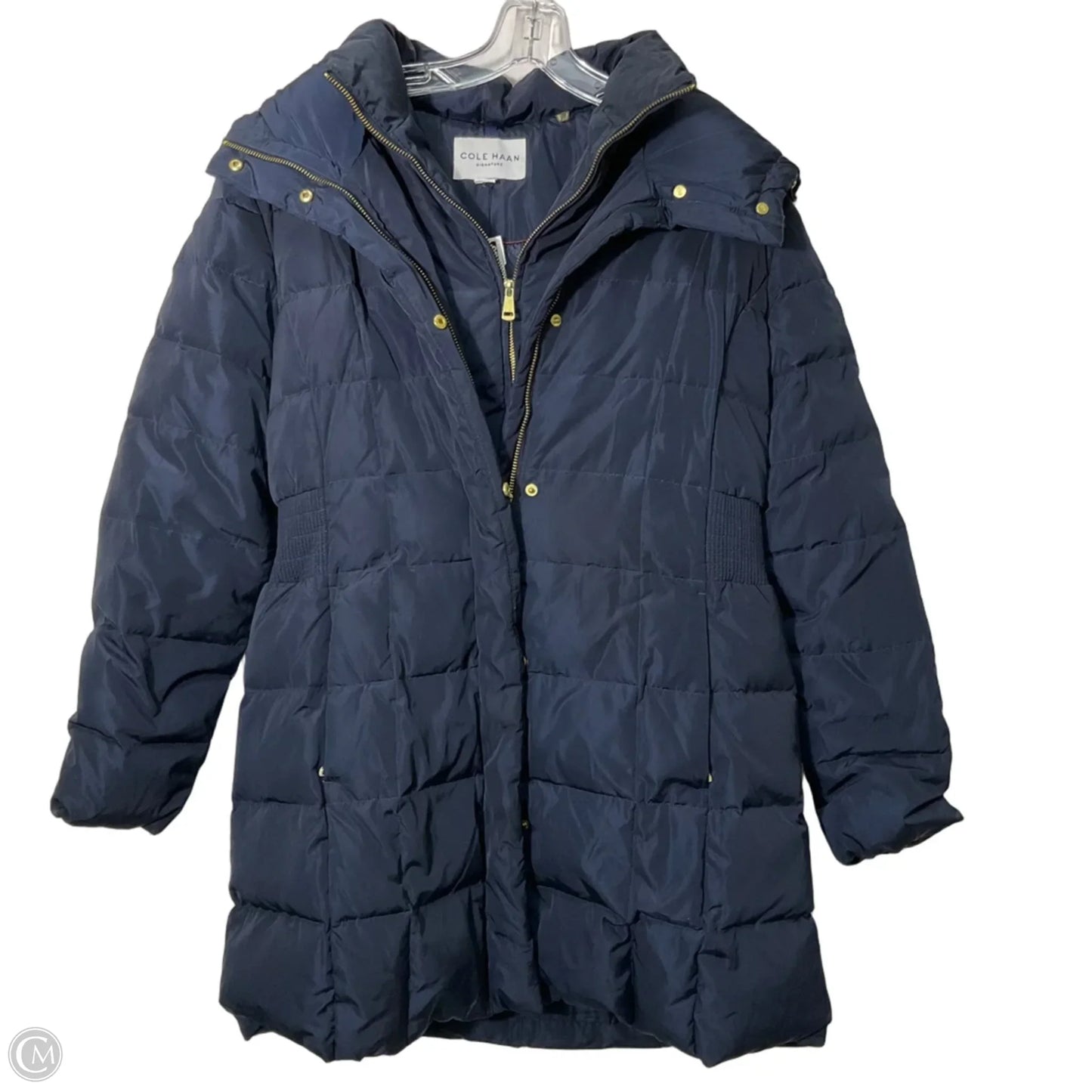 Coat Puffer & Quilted By Cole-haan In Navy, Size: L