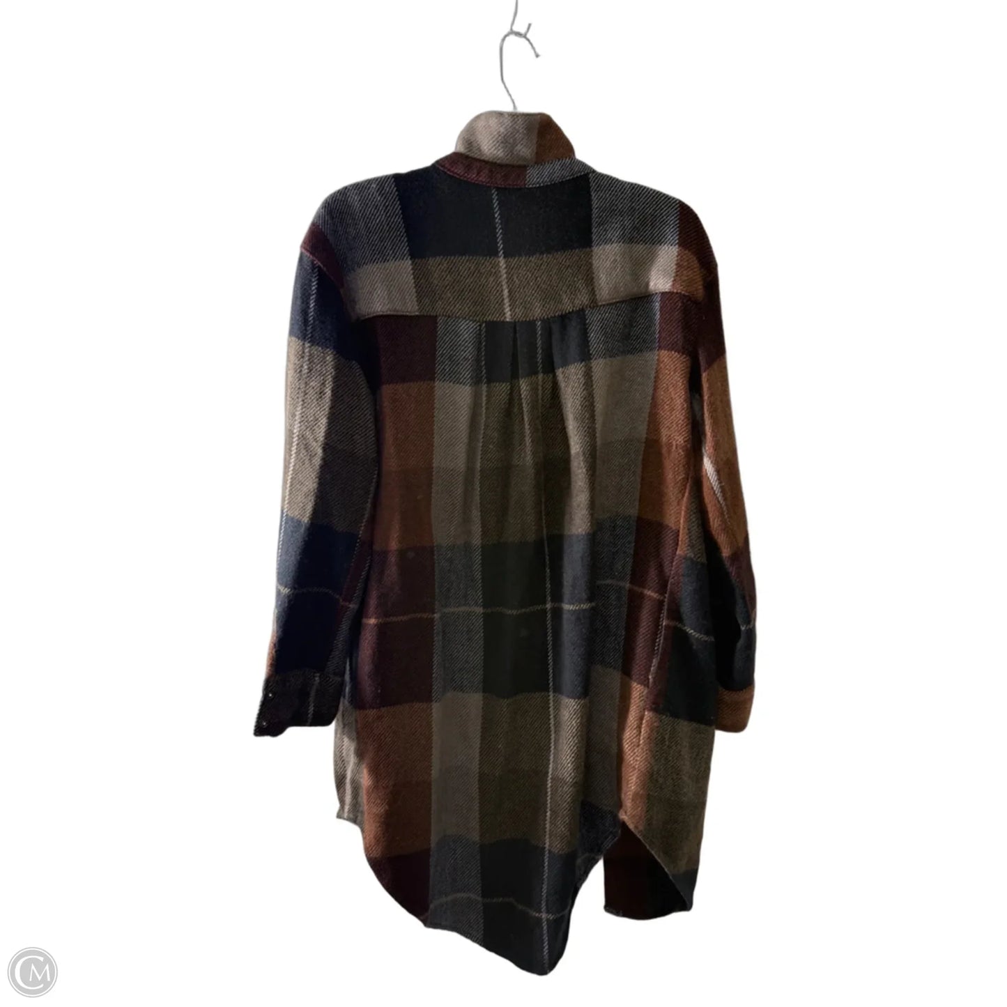 Jacket Shirt By Free People In Plaid Pattern, Size: M
