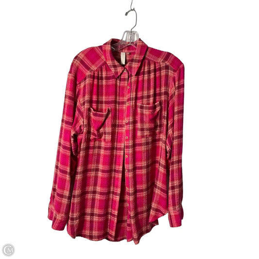 Top Long Sleeve By Pilcro In Plaid Pattern, Size: M
