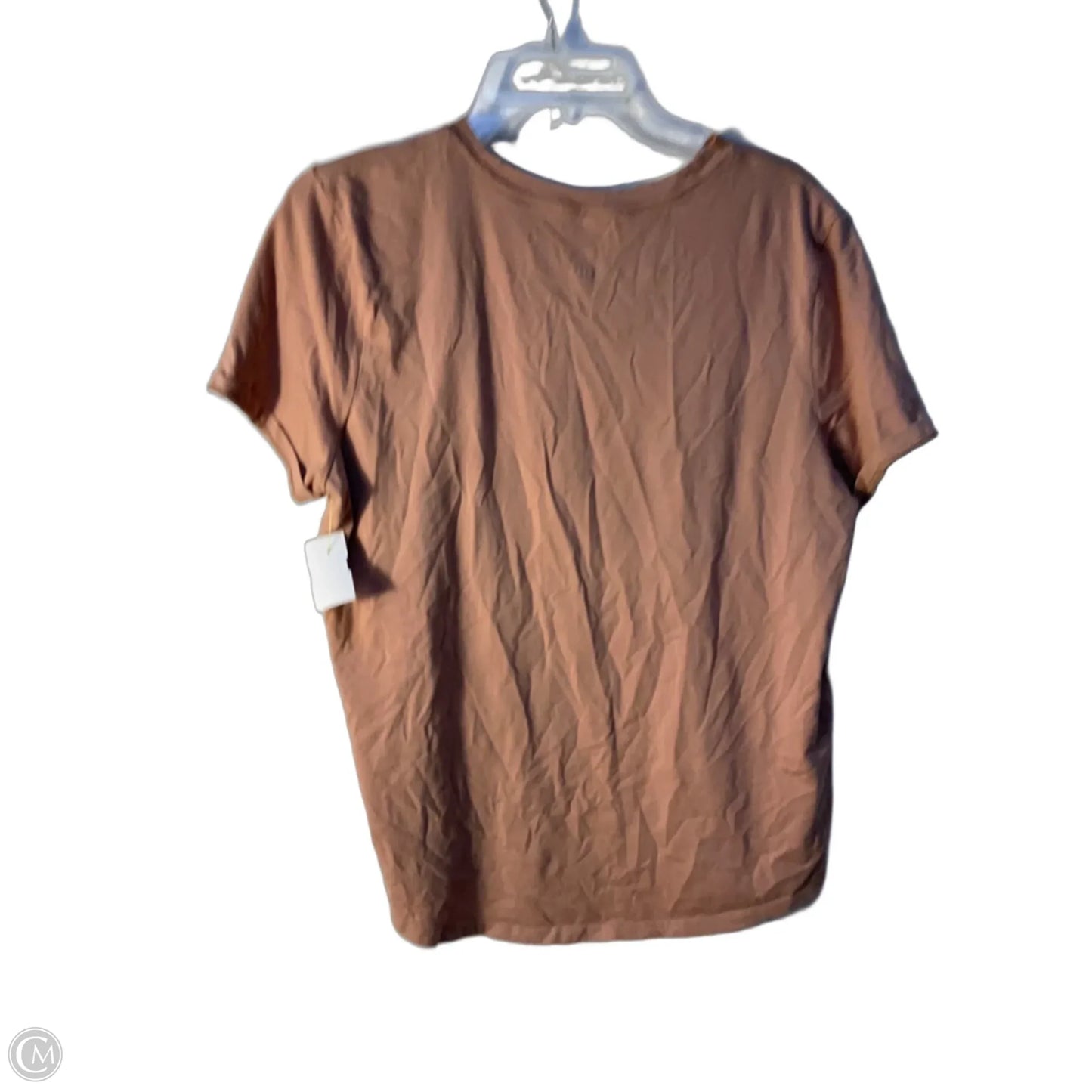 Athletic Top Short Sleeve By Lululemon In Tan, Size: 12