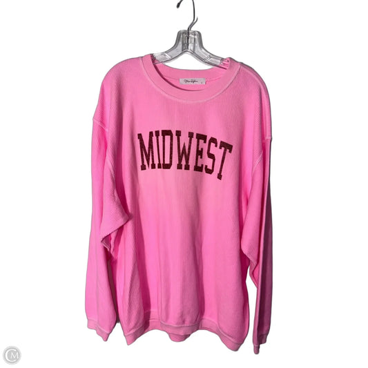 Sweatshirt Crewneck By Clothes Mentor In Pink, Size: Xl