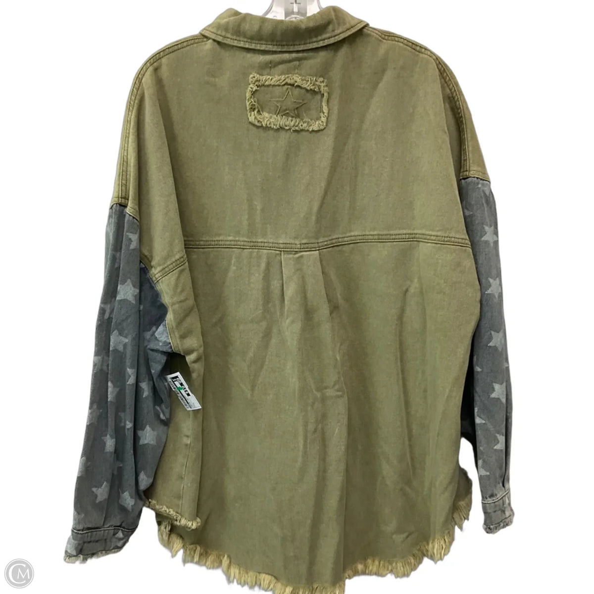 Jacket Shirt By Pol In Grey & Tan, Size: L