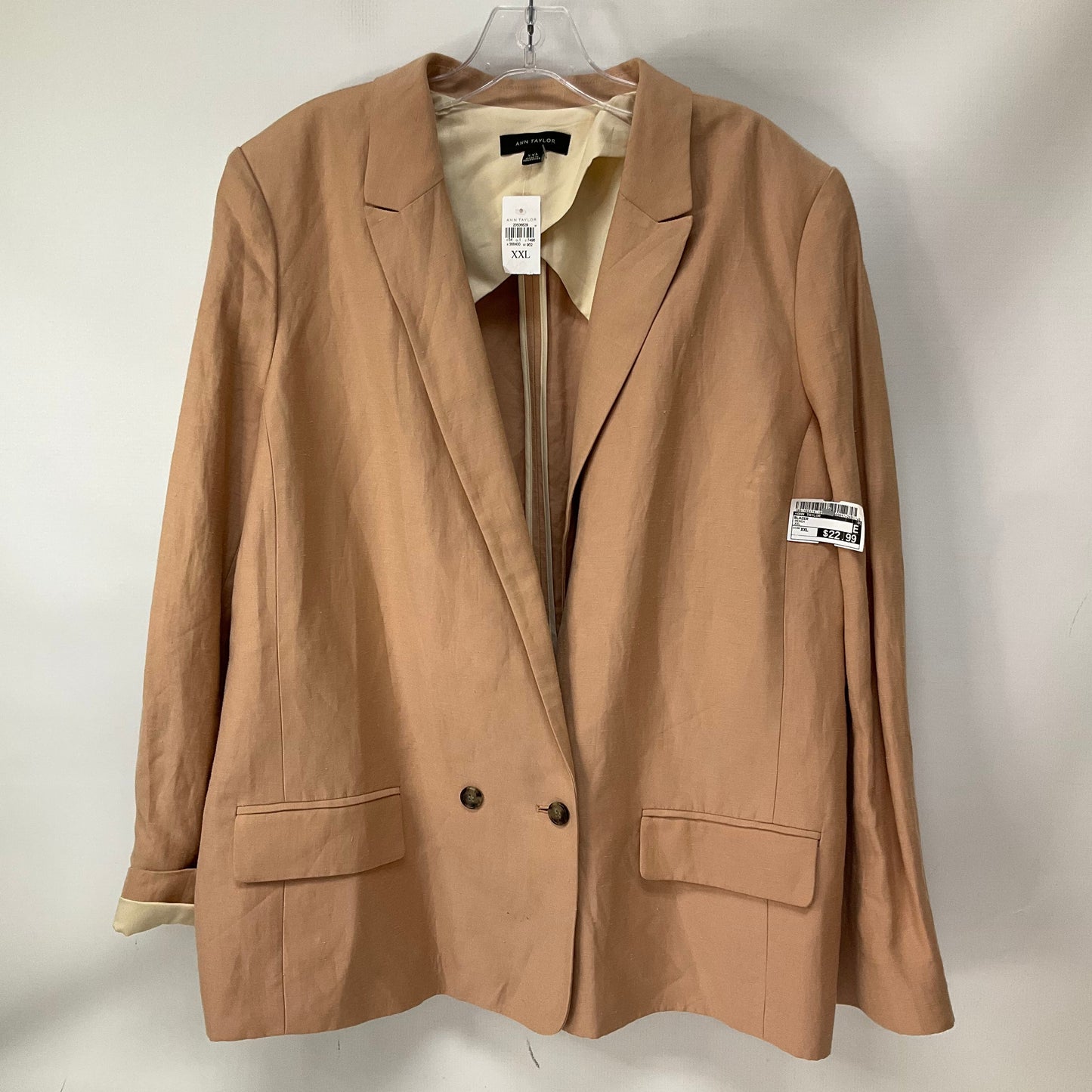 Blazer By Ann Taylor In Peach, Size: Xxl