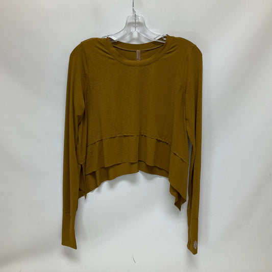 Athletic Top Long Sleeve Crewneck By Free People In Yellow, Size: S