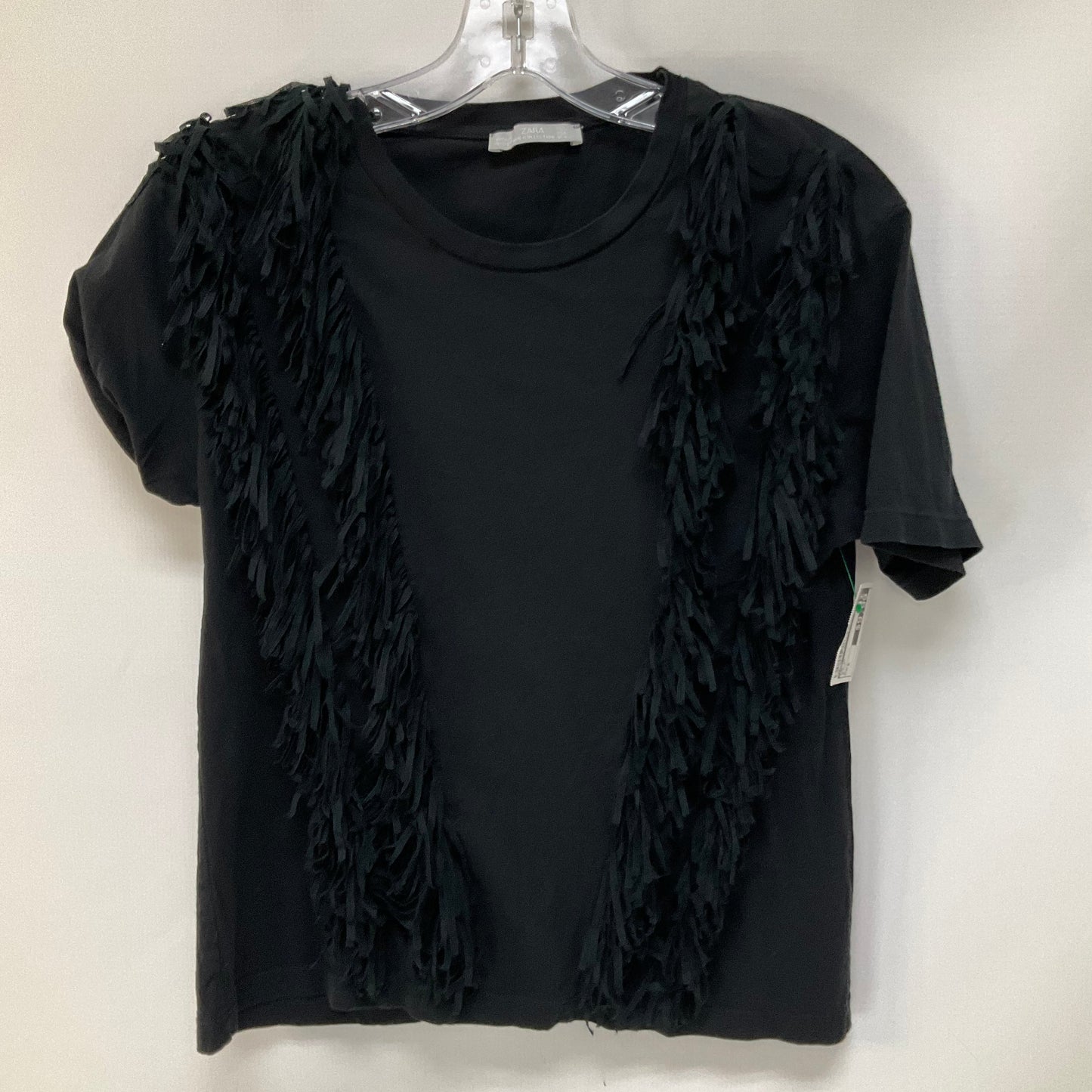 Top Short Sleeve By Zara In Black, Size: S