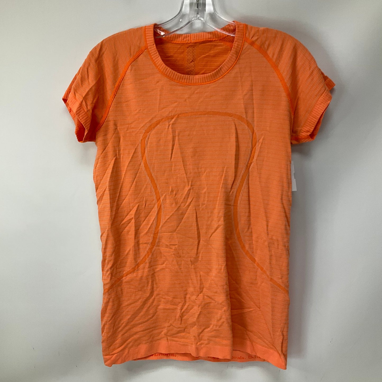 Athletic Top Short Sleeve By Lululemon In Orange, Size: 10