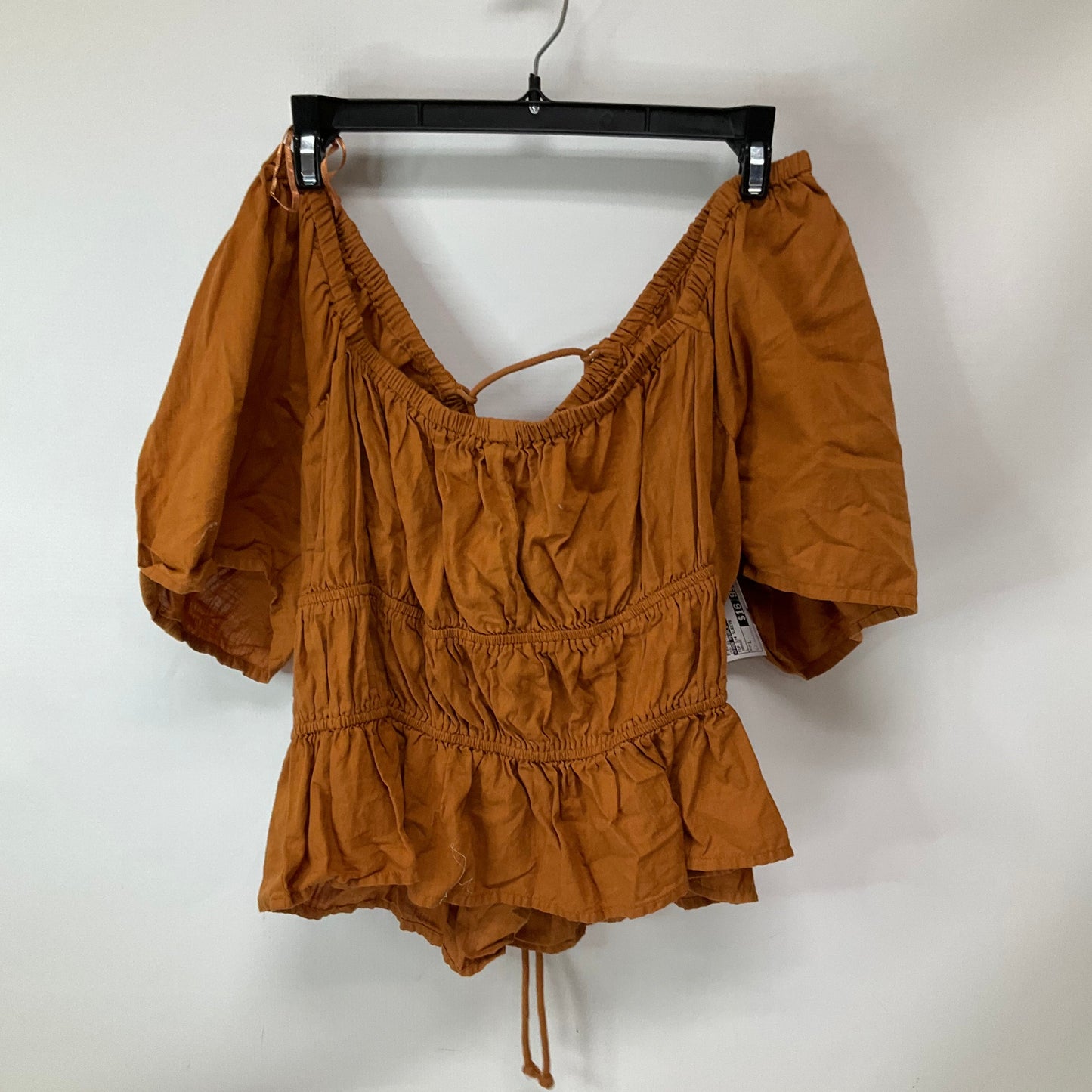 Top 3/4 Sleeve By Free People In Orange, Size: L