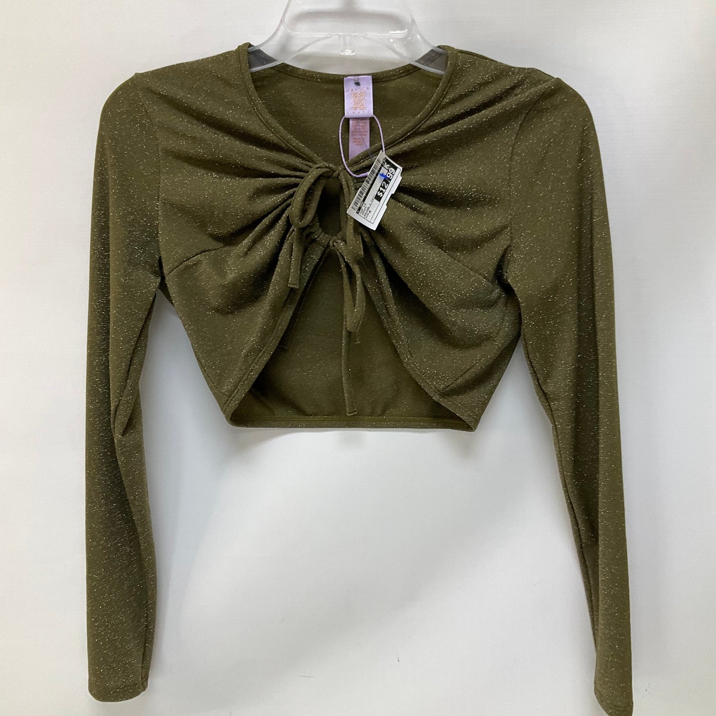 Top Long Sleeve By Cmc In Green, Size: M