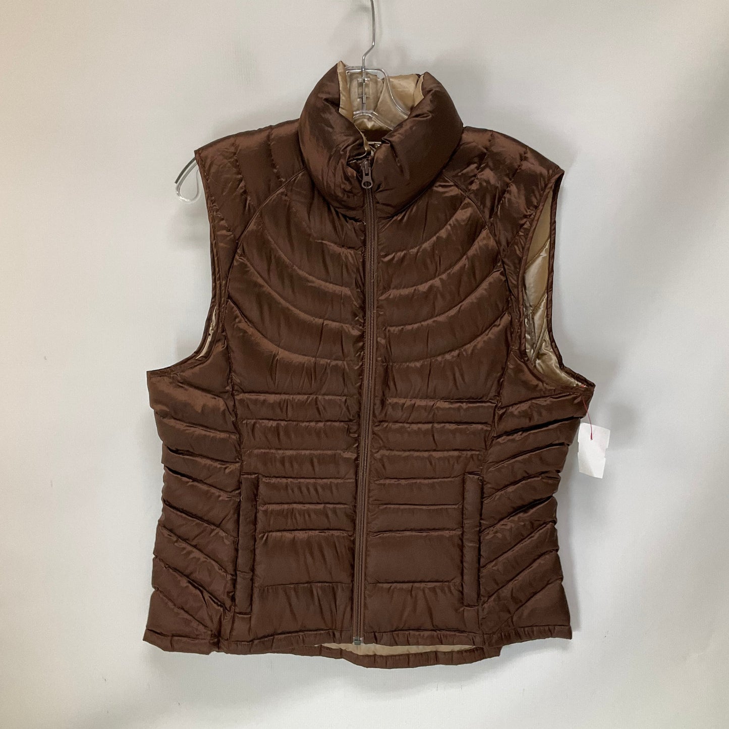 Vest Puffer & Quilted By Bernardo In Bronze, Size: L