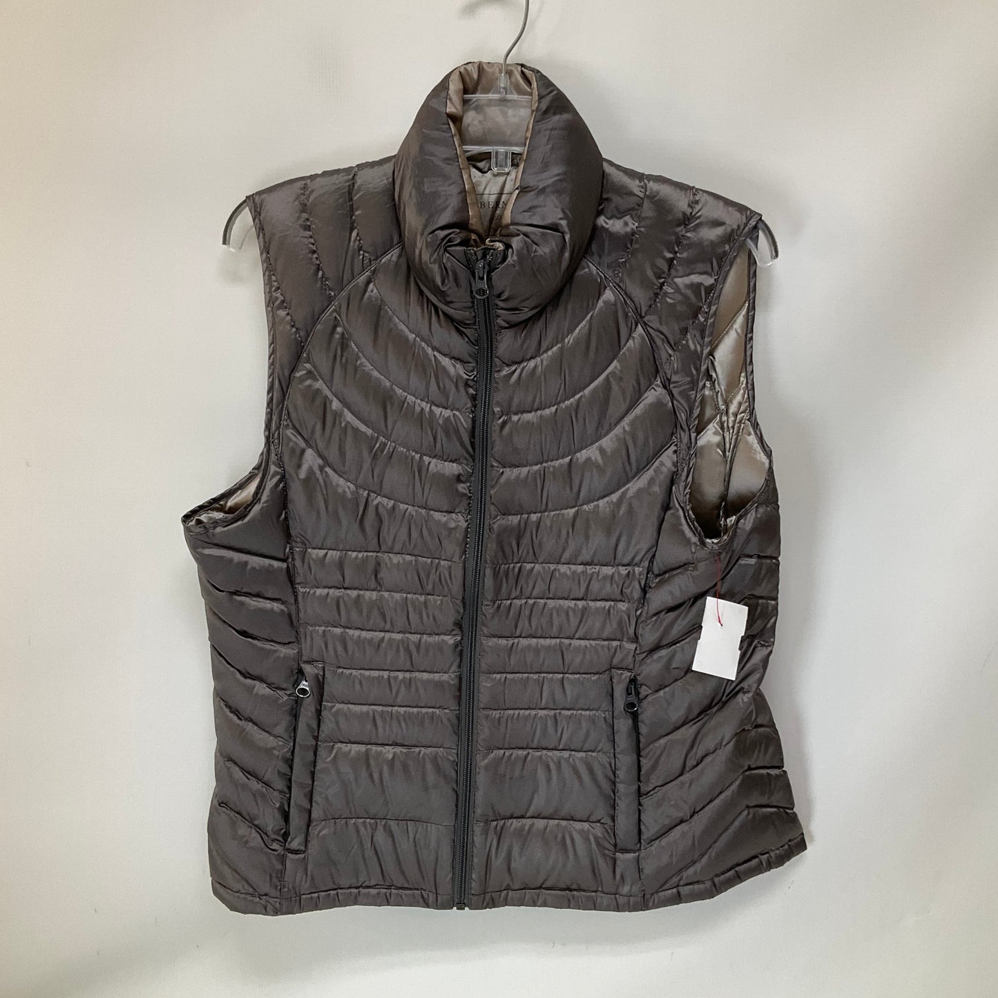 Vest Puffer & Quilted By Bernardo In Silver, Size: L