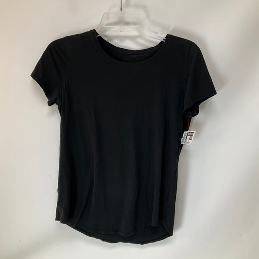 Athletic Top Short Sleeve By Lululemon In Black, Size: 6