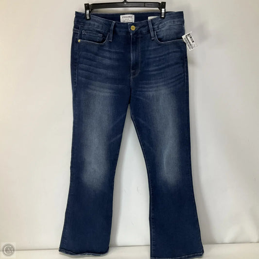 Jeans Boot Cut By Frame In Blue Denim, Size: 10