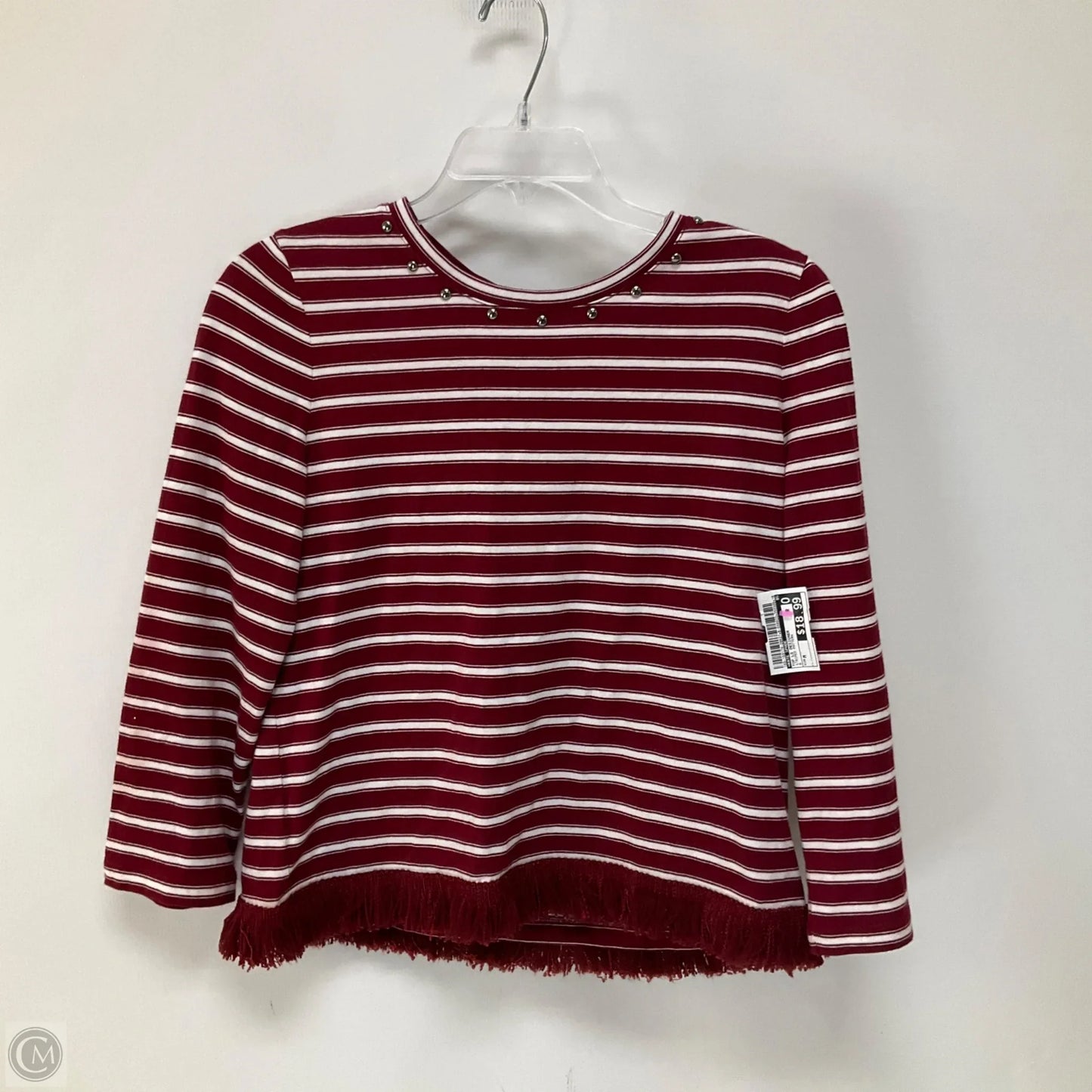 Top Long Sleeve Designer By Kate Spade In Striped Pattern, Size: M