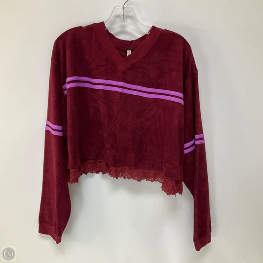 Top Long Sleeve By Free People In Maroon, Size: M