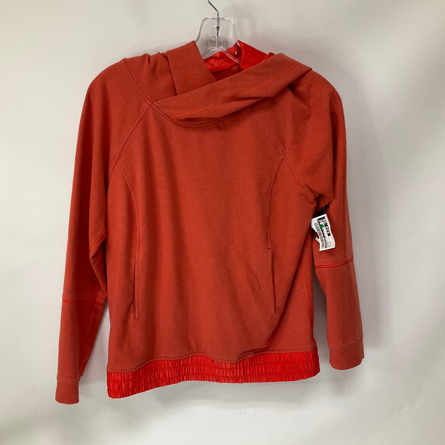 Athletic Top Long Sleeve Crewneck By Lululemon In Orange, Size: 8