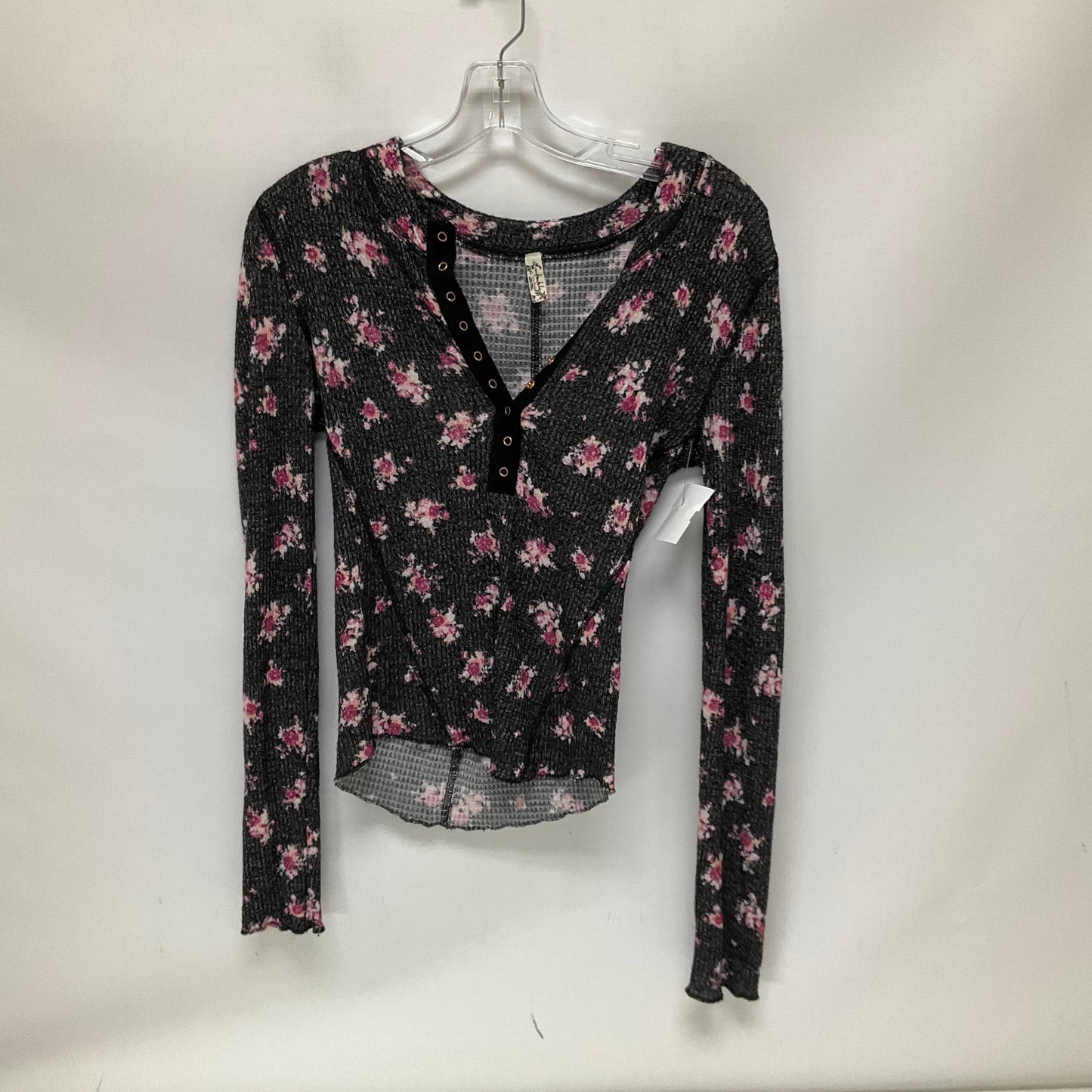 Black & Pink Top Long Sleeve Free People, Size M