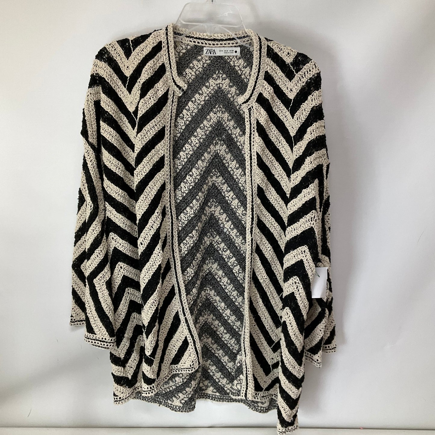 Cardigan By Zara In Black & Cream, Size: M